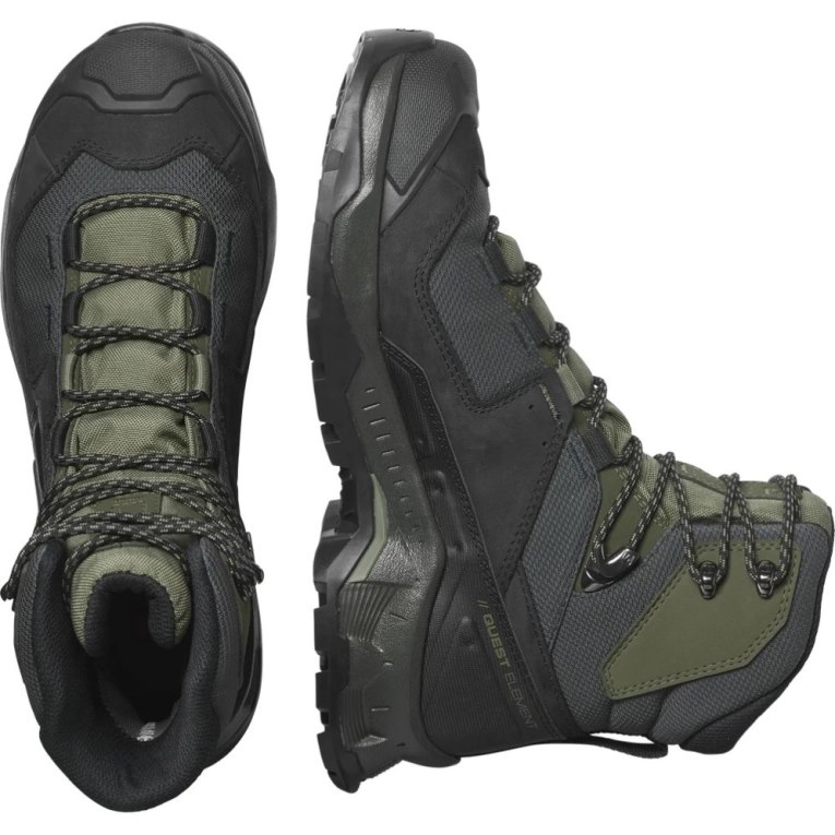 Botas Montaña Salomon Quest Element GTX Hombre Negros Verde Oliva | MX ONUC243